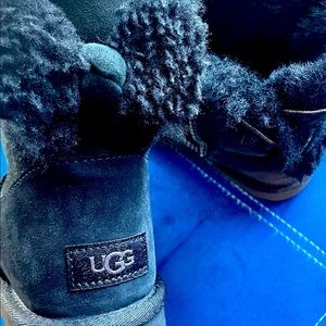 Classic pair of UGG boots featuring soft faux fur lining for enhanced comfort.